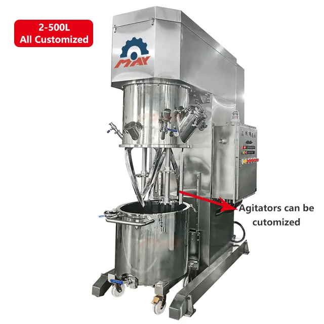 Équipement de mélange sous vide à double mélangeur planétaire 100L 150L 200L 250L 300L pour poudre liquide à haute viscosité