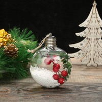 Boule lumineuse LED transparente créative DIY de haute qualité pour décoration de sapin de Noël et d'anniversaire