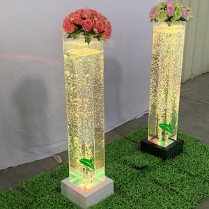RVB led bulle d'eau aquarium acrylique <span class=keywords><strong>fleur</strong></span> pilier hôtel restaurant meubles - Product Image 5