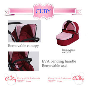 Poussette pour poupées OEM ODM landau siège auto avec base système de voyage trotteur pour bébé avec roues 3 en 1 landau <span class=keywords><strong>double</strong></span> poussette - Product Image 3