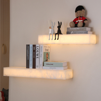 Applique murale décorative en albâtre avec panneau rectangulaire translucide, LED intégrée 3000K lumière chaude, design moderne