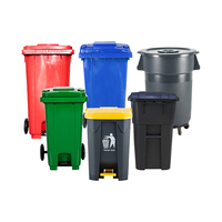 Poubelles d'extérieur en plastique de grande capacité 120L/240L/360L/660L/1100 litres Poubelle à pédale poubelle/poubelle/poubelle