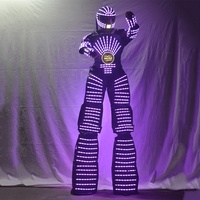 Traje LED Robot Costume led vêtements échasses marcheur Costume LED Costume Costume casque grande taille longue jambe scène danseur adulte portant