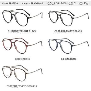 Lunettes de vue rondes à monture intégrale TR87159, protection anti-lumière bleue, verres AC, montures unisexes - Product Image 5