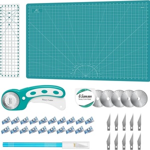 Ensemble de tapis de découpe rotative A1 A2 A3 A4, comprenant un tapis auto-cicatrisant 6"x12", une règle antidérapante, un coupe-rouleau rotatif 45MM, une lame rotative 45mm - Product Image 1