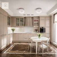 Set Kabinet Dapur Mewah Kontemporer XINGRUO Warna Taupe dengan Lapisan Lacquer, Lemari Built-in Pesanan Khusus untuk Remodel Hunian Kelas Atas