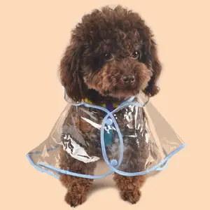 Dog Raincoat Pet Supplies New Transparent PU Plastic Clothing Waterproof Pet Raincoat