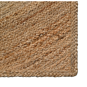 Jute Braided Rug Eco Friendly Non Slip Flat Pile Rectangle Indoor Flooring Natural Geometric Design Durable - Product Image 2
