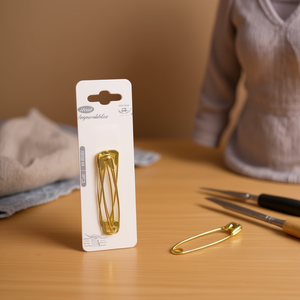 Spille di sicurezza Ilan 75 mm oro, 4 pezzi, per abbigliamento e lavori artigianali - Product Image 3