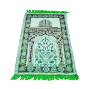Tapis de prière pliable portable pour musulmans en voyage, tapis de prière de poche, tapis de prière islamique doux et imperméable avec boussole, cadeau - Product Image 2