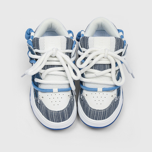 Zapatos de Skateboarding Unisex con Logotipo Personalizado, Primavera/Verano/Invierno, Parte Superior de Mezclilla, Suela de Goma, Cordones Gruesos, Moda Deportiva - Product Image 5