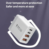 Chargeurs muraux rapides 20W 40W 4 ports certifiés SAA CE Premium, bloc de charge 2.4A 2 USB 2 Type-C, chargeur mobile australien
