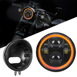 Faro Delantero Rojo de 5.75 Pulgadas con Luz Alta y Baja para Motocicleta <span class=keywords><strong>Honda</strong></span> CM300/500/<span class=keywords><strong>CL500</strong></span>, Incluye Kit de Instalación de Carcasa de Lámpara - Product Image 1