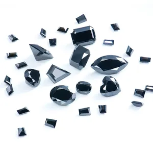 Xingyue, оптовая продажа, новый 2023, свободный драгоценный камень 2-15 мм, gra vvs, Изумрудный Круглый багет, причудливая форма, вырезанный, черный цвет, Муассанит