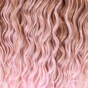 32 Inch Long Deep Wave Twist Hair Crochet Hair Bulk Ocean Wave Blonde Grey Purple Ombre Wavy Braiding Hair Extension