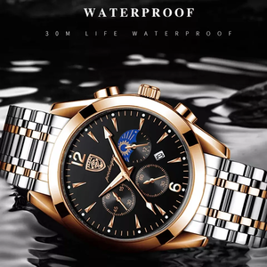 Reloj de Negocios de Lujo para Hombre 829, Correa de Acero Inoxidable, Caja de Aleación, Resistente al Agua, Movimiento de Cuarzo Luminoso - Product Image 2