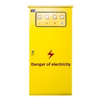 Boîtier de commande électrique industriel jaune personnalisable avec étiquette d'avertissement de danger et porte verrouillable pour unité de puissance moteur d'usine