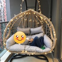 Haut de gamme extérieur 2 personnes à la main PE rotin balançoire Patio cour jardin suspendu panier oeufs chaises