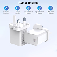 Nouveau chargeur rapide 20W QC3.0 PD Type-C, adaptateur de voyage mini pliable, chargeur mural USB plat et fin portable