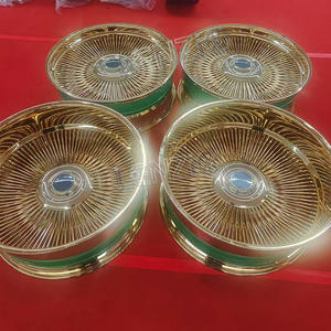 Customised New 24''/26'' 9/10 150 <b>Spoke</b> Steel gold Finish Wire <b>Wheels</b> - Product Image 4