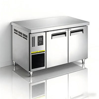 Noble Snow 1,2 m Console de réfrigération commerciale à température unique en acier inoxydable, plan de travail, 192 L, double porte