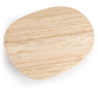 Vente directe d'usine pieds en bois massif Table centrale Table basse moderne irrégulière en travertin pour salon de luxe