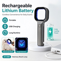Lampu Kayu UV Rechargeable untuk Hewan Peliharaan, Pemeriksa Kulit untuk Penggunaan di Rumah, Deteksi Kurap Kucing Anjing dengan Kaca Pembesar 2X