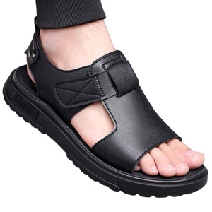 Sandales décontractées d'été pour hommes à semelle épaisse, confortables, antidérapantes, à bout ouvert, avec brides croisées et semelle extérieure en caoutchouc, fabriquées au Guangdong - Product Image 1