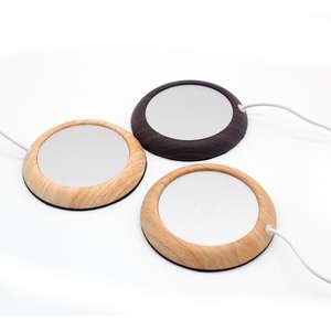 Promosyon hediye USB kupa ısıtıcı, ahşap doku içecek kahve çay isıtma pedi kupa ısıtıcı - Product Image 2