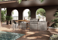 Extérieur Jardin BBQ Gill Métal Armoire de cuisine en acier inoxydable Armoires de cuisine modernes extérieures