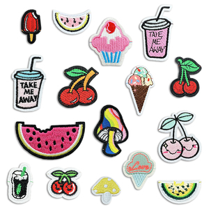 Tùy Chỉnh Chất Lượng Cao <span class=keywords><strong>Cherry</strong></span> Trái Cây Thiết Kế Sắt Trên Các Bản Vá Lỗi, Vải Thêu Vá Với Phim Hoạt Hình Trái Cây Thiết Kế - Product Image 4