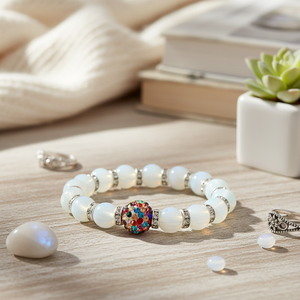 Glass Moonstone <b>Bead</b> <b>Bracelet</b> - Product Image 3