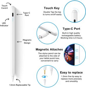 Consiglia penna stilo Tablet con adsorbimento magnetico penna <span class=keywords><strong>Apple</strong></span> tipo C ricarica per 2024 2018 iPad Pro - Product Image 2