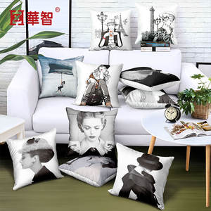 Sarung bantal <span class=keywords><strong>sofa</strong></span> desain terbaru pola cantik Dekorasi Rumah sarung bantal linen sederhana geometris - Product Image 2
