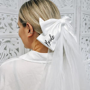 Fiocco di raso bianco maglia da sposa fermaglio per capelli sposa per essere fermaglio per capelli <span class=keywords><strong>addio</strong></span> <span class=keywords><strong>al</strong></span> <span class=keywords><strong>nubilato</strong></span> decorazione per festa di <span class=keywords><strong>addio</strong></span> <span class=keywords><strong>al</strong></span> <span class=keywords><strong>nubilato</strong></span> <span class=keywords><strong>accessori</strong></span> per capelli - Product Image 2