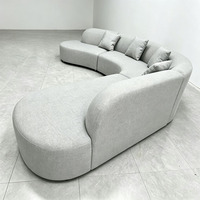 Ensemble de canapés modulaires de forme irrégulière, silhouette créative de forme libre, canapé moderne de luxe rembourré en éponge pour grand appartement