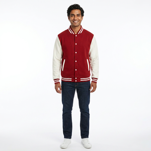 Veste universitaire d'hiver personnalisée en cuir véritable pour adultes Veste universitaire d'hiver à broderie en chenille pour hommes Baseballjacket pour hommes - Product Image 1