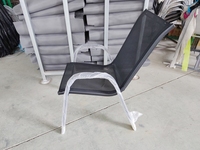 Jardin extérieur Lot de 4 chaises empilables Sling Stack Chair Patio Dining Chairs Accoudoir empilable