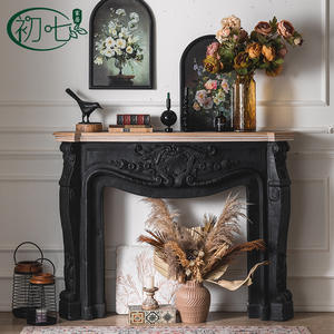 Carved Vintage White Fireplace Decorative <b>Shelf</b> For Living Room French Style Ultra <b>Thin</b> Entryway Stand A2520 Distressed White - Product Image 3