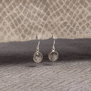Tourmalinated Quartz Drop <b>Earrings</b> 925 Sterling Silver Ear Wires Minimalist Dainty Gemstone <b>Earrings</b> Gift For Wife - Product Image 1