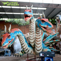 Nouveau Dragon Park Animatronic à trois têtes grandeur nature