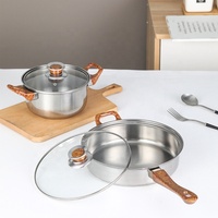 Ensemble de 12 casseroles et poêles de cuisine en acier inoxydable antiadhésif