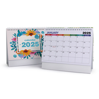 Calendrier de table à motifs artistiques créatifs, calendrier de bureau en papier sur pied de taille personnalisée, calendrier pour la maison, l'école et le bureau