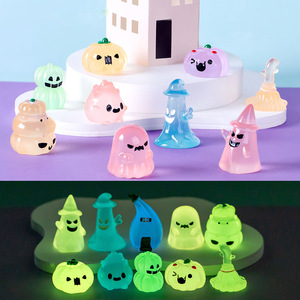 ตุ๊กตาสัตว์การ์ตูนน่ารัก ไฟกลางคืน ฮาโลวีน ผี ฟักทอง DIY งานฝีมือเรซิ่นขนาดเล็ก สำหรับตกแต่งสวน โต๊ะทำงาน ของตกแต่งบ้าน - Product Image 3