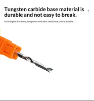 Fresa de metal duro TCT espiral de 1 filo para router CNC, cortador de fresado de un solo filo para procesamiento de acrílico, PP y PVC al por mayor