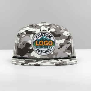 หมวกแก๊ปปักลายพรางแบบกำหนดเอง โลโก้ปัก หมวกทรง snapback ไม่มีโครง 5 ชิ้น ปีกหมวกแบบ sublimation สำหรับกิจกรรมกลางแจ้ง 256 หมวกเบสบอลฮิปฮอป - Product Image 3