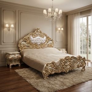 Royal Italian <b>Antique</b> Hard Carved Solid Wood Luxury Sofa <b>Bed</b> <b>Frame</b> Home Furniture Bedding Set - Product Image 2