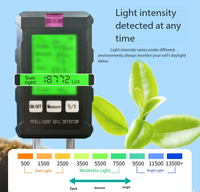 Testeur de sol 6 en 1, détecteur d'humidité, de fertilité, de température, de pH et d'humidité du sol pour le jardin, la ferme et les soins des plantes