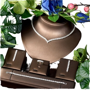 Ensemble de bijoux HIBRIDE pour femmes, boucles d'oreilles, collier et bague en forme de goutte d'eau, plaqué platine, zircone cubique, cadeau de mariage pour femmes, accessoires de bijoux - Product Image 4