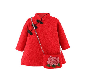 Ropa de Invierno para Niños, Vestido de Lana de Manga Larga para Niñas, Ropa de Año Nuevo de China - Product Image 1